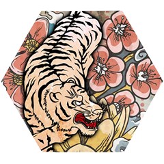 White Tiger Wooden Puzzle Hexagon by ExtraGoodSauce