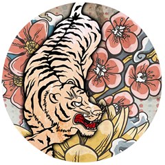 White Tiger Wooden Bottle Opener (round) by ExtraGoodSauce