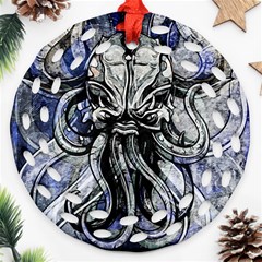 Kraken Round Filigree Ornament (two Sides) by ExtraGoodSauce