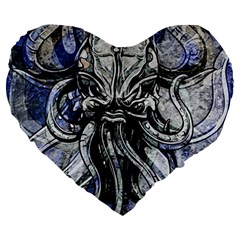 Kraken Large 19  Premium Heart Shape Cushions by ExtraGoodSauce