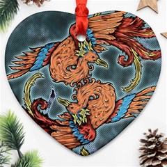 Chinese Phoenix Ornament (heart) by ExtraAwesomeSauce