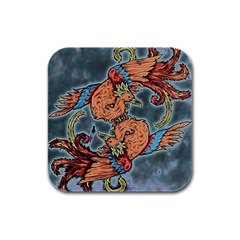 Chinese Phoenix Rubber Square Coaster (4 Pack)  by ExtraGoodSauce