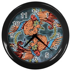 Chinese Phoenix Wall Clock (black) by ExtraGoodSauce