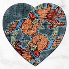 Chinese Phoenix Jigsaw Puzzle (heart) by ExtraAwesomeSauce