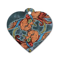 Chinese Phoenix Dog Tag Heart (two Sides) by ExtraGoodSauce