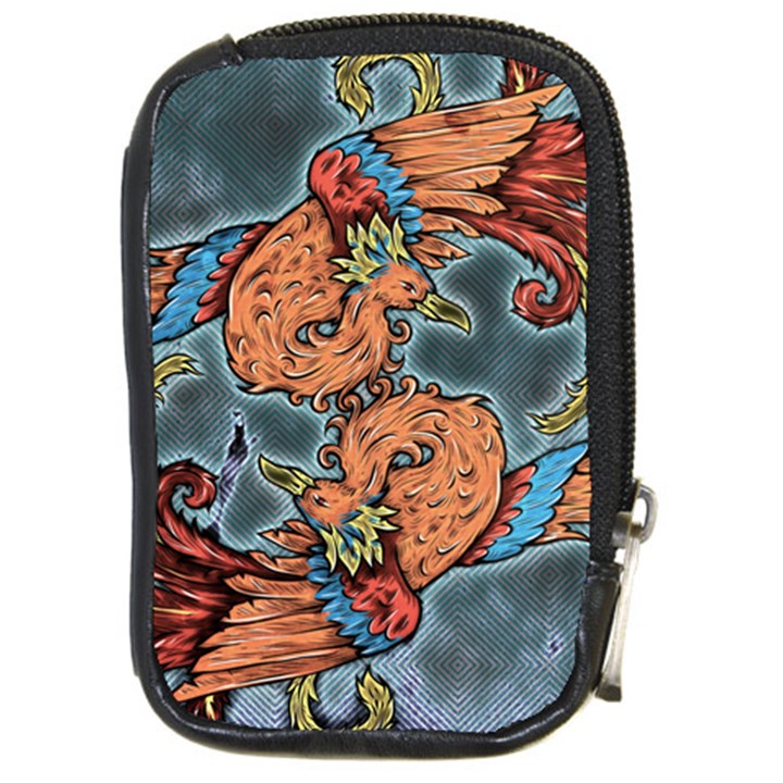 Chinese Phoenix Compact Camera Leather Case