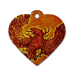 Phoenix Rising Dog Tag Heart (one Side) by ExtraAwesomeSauce