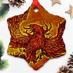 Phoenix Rising Snowflake Ornament (two Sides) by ExtraGoodSauce