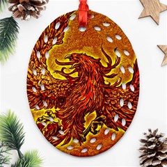 Phoenix Rising Oval Filigree Ornament (two Sides) by ExtraGoodSauce