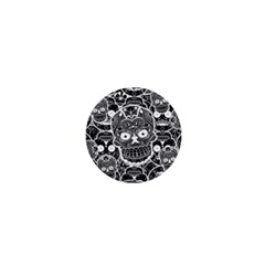 Sugar Skulls Bw 1  Mini Buttons by ExtraAwesomeSauce