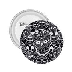 Sugar Skulls Bw 2 25  Buttons by ExtraGoodSauce