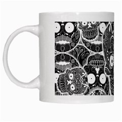 Sugar Skulls Bw White Mugs by ExtraGoodSauce