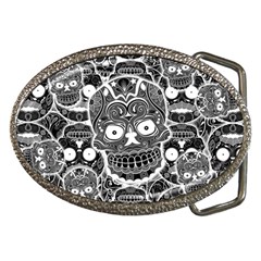 Sugar Skulls Bw Belt Buckles by ExtraGoodSauce