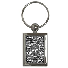 Sugar Skulls Bw Key Chain (rectangle) by ExtraGoodSauce