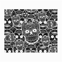 Sugar Skulls Bw Small Glasses Cloth (2 Sides) by ExtraGoodSauce