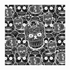 Sugar Skulls Bw Medium Glasses Cloth (2 Sides) by ExtraGoodSauce