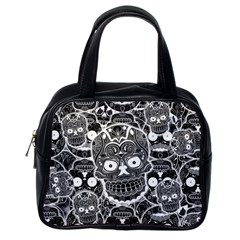 Sugar Skulls Bw Classic Handbag (one Side) by ExtraGoodSauce