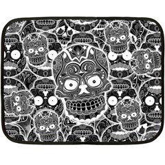 Sugar Skulls Bw Double Sided Fleece Blanket (mini)  by ExtraGoodSauce