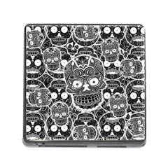 Sugar Skulls Bw Memory Card Reader (square 5 Slot) by ExtraGoodSauce