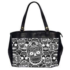 Sugar Skulls Bw Oversize Office Handbag (2 Sides) by ExtraGoodSauce