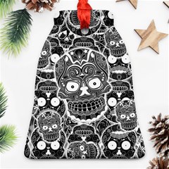 Sugar Skulls Bw Ornament (bell) by ExtraGoodSauce