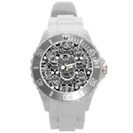 Sugar Skulls Bw Round Plastic Sport Watch (L) Front