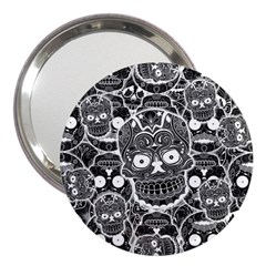 Sugar Skulls Bw 3  Handbag Mirrors by ExtraGoodSauce