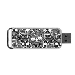 Sugar Skulls Bw Portable Usb Flash (two Sides) by ExtraGoodSauce