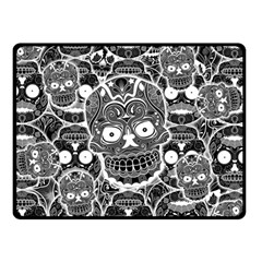 Sugar Skulls Bw Double Sided Fleece Blanket (small)  by ExtraGoodSauce