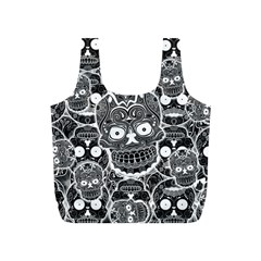 Sugar Skulls Bw Full Print Recycle Bag (s)