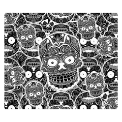 Sugar Skulls Bw Double Sided Flano Blanket (small)  by ExtraGoodSauce