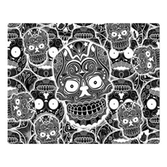 Sugar Skulls Bw Double Sided Flano Blanket (large)  by ExtraGoodSauce