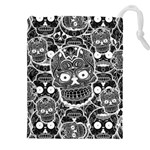 Sugar Skulls Bw Drawstring Pouch (4XL) Front