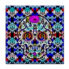 Sugar Skull Pattern 2 Tile Coaster by ExtraGoodSauce