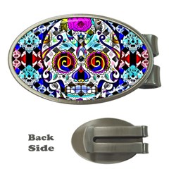 Sugar Skull Pattern 2 Money Clips (oval)  by ExtraGoodSauce