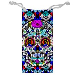 Sugar Skull Pattern 2 Jewelry Bag by ExtraGoodSauce