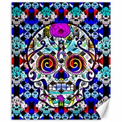 Sugar Skull Pattern 2 Canvas 8  X 10  by ExtraGoodSauce