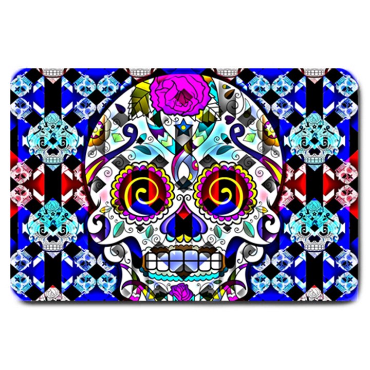 Sugar Skull Pattern 2 Large Doormat 