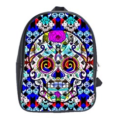 Sugar Skull Pattern 2 School Bag (large) by ExtraGoodSauce