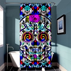 Sugar Skull Pattern 2 Shower Curtain 36  X 72  (stall)  by ExtraGoodSauce