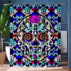 Sugar Skull Pattern 2 Shower Curtain 60  X 72  (medium)  by ExtraGoodSauce