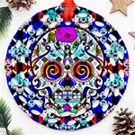 Sugar Skull Pattern 2 Ornament (Round Filigree) Front