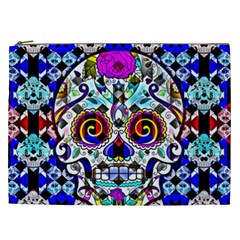 Sugar Skull Pattern 2 Cosmetic Bag (xxl) by ExtraGoodSauce