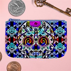 Sugar Skull Pattern 2 Large Coin Purse by ExtraGoodSauce