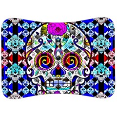 Sugar Skull Pattern 2 Velour Seat Head Rest Cushion by ExtraGoodSauce