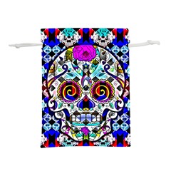 Sugar Skull Pattern 2 Lightweight Drawstring Pouch (s) by ExtraGoodSauce