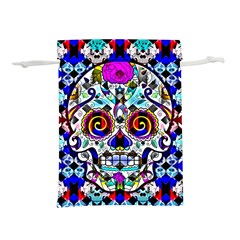 Sugar Skull Pattern 2 Lightweight Drawstring Pouch (l) by ExtraGoodSauce