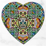 Sugar Skulls Pattern Jigsaw Puzzle (Heart) Front