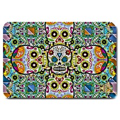 Sugar Skulls Pattern Large Doormat  by ExtraGoodSauce