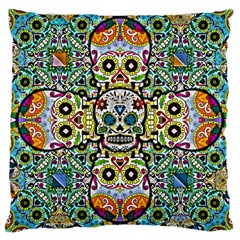 Sugar Skulls Pattern Large Cushion Case (two Sides) by ExtraAwesomeSauce